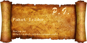 Pakot Izidor névjegykártya